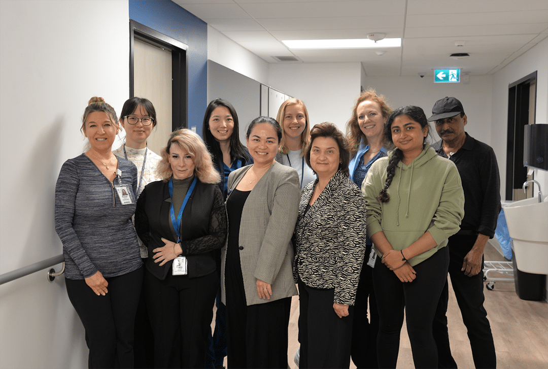 Staff, including Roula Mandas (front row, centre) at North York General's Geriatrics Day Hospital