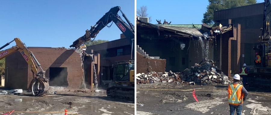 Demolition making way for the construction of our new Seniors' Long Term Care Centre