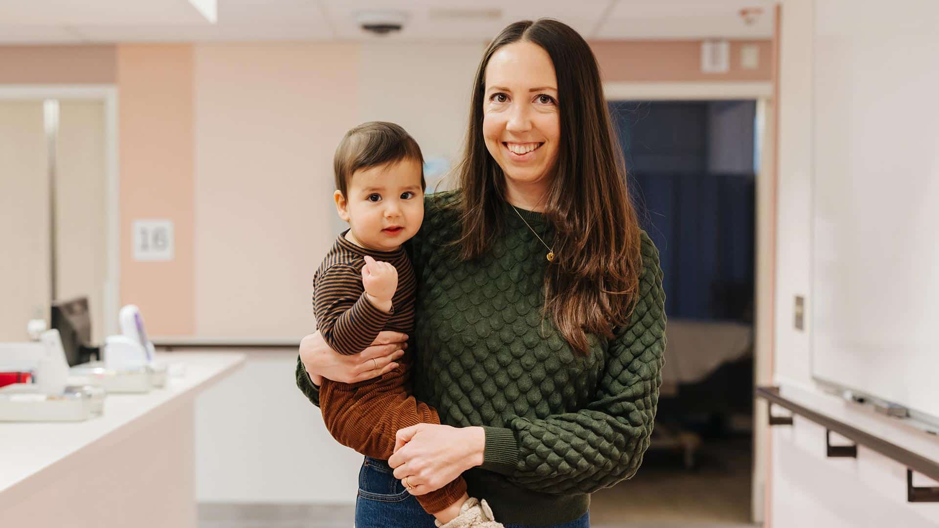 Emily and her baby at North York General