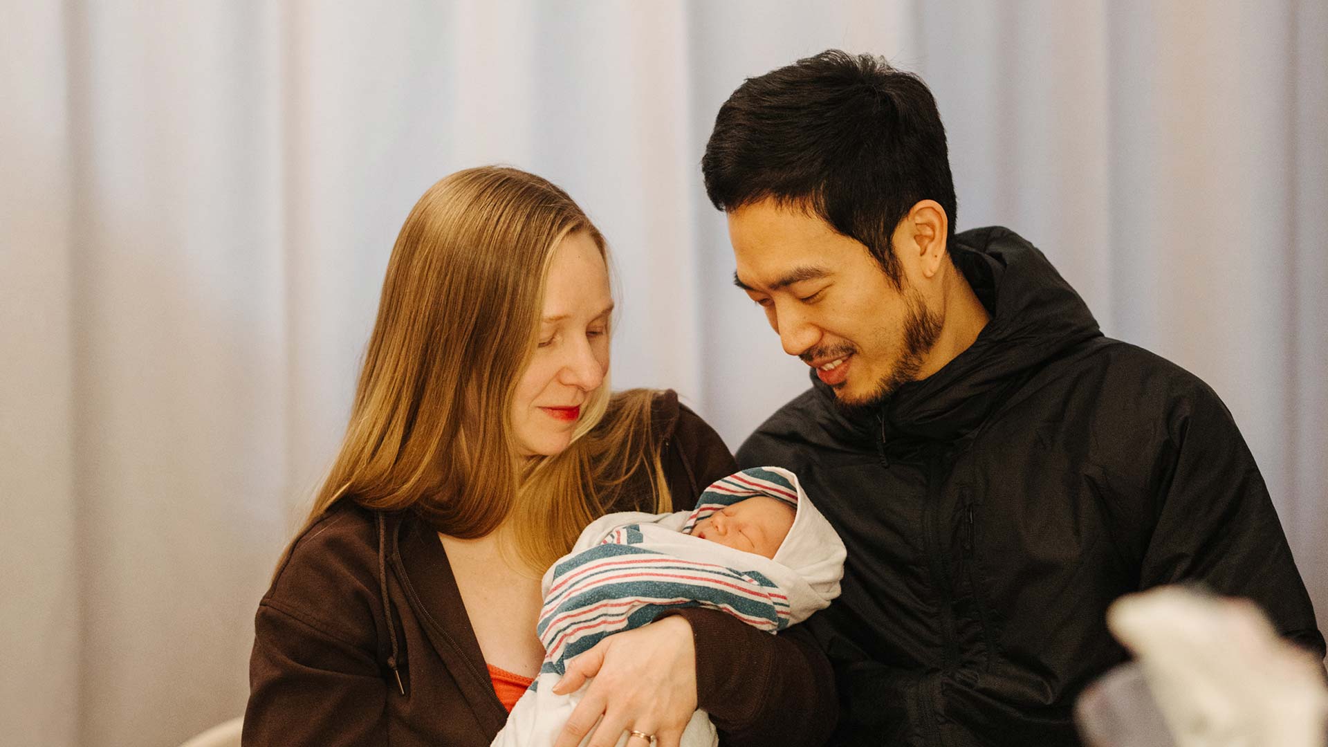 Neo and his newborn baby at North York General